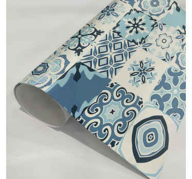 Autocollant meuble tuiles bleues - TenStickers