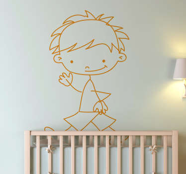 Sticker kinderkamer wandelende jongen - TenStickers