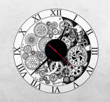 Timepiece Gear Motif clock wall sticker - TenStickers