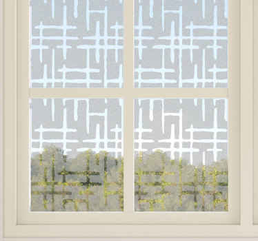 Sticker fenêtre lignes croisées translucides - TenStickers