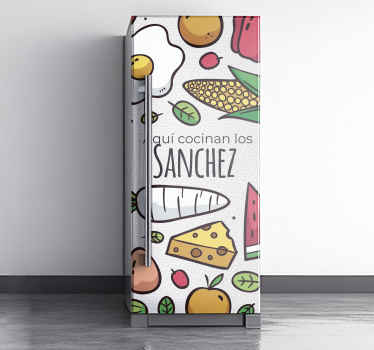 Vinilo para nevera frutas con apellido personalizado - TenVinilo