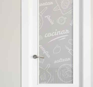 Vinilo para puerta de cristal cocina conceptos - TenVinilo