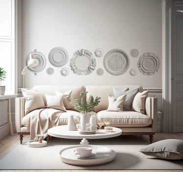 Sticker frise moulures circulaires classiques - TenStickers