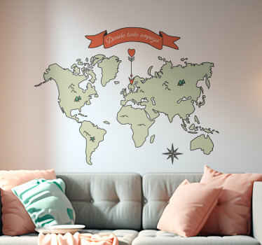 Mural mapamundi donde todo empezó - TenVinilo