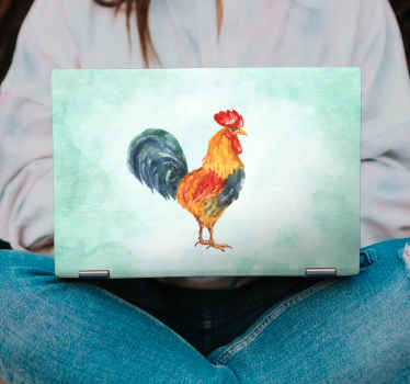 Vibrant Rooster Artwork laptop skin - TenStickers