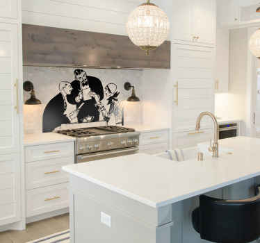 Sticker cuisine couple restaurant - TenStickers