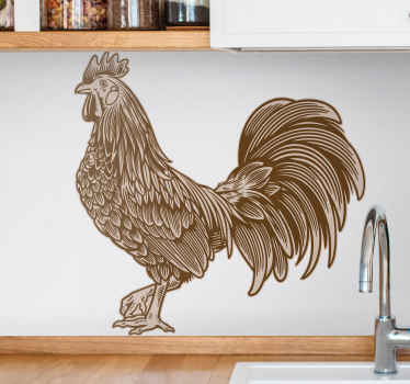 Sticker Cuisine Illustrations vintage de coq - TenStickers