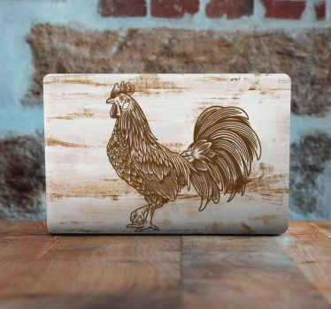 Rustic Rooster Illustration laptop skin - TenStickers