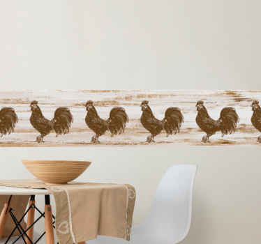 Bordura za zid šik uzorak pijetla - TenStickers