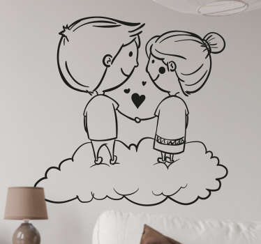 Couples in the Sky Decorative Sticker - TenStickers