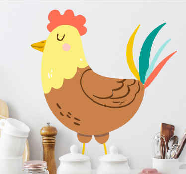 Wandtattoo Tier Bunte illustration eines hahns - TenStickers