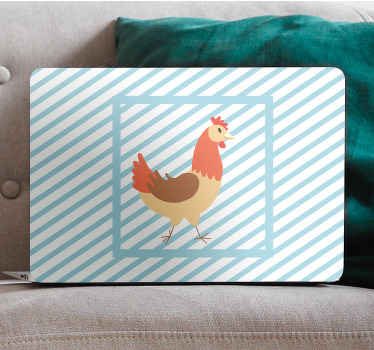 Vinilo para portátiles Ilustración de handdrawing de pollo gallo - TenVinilo