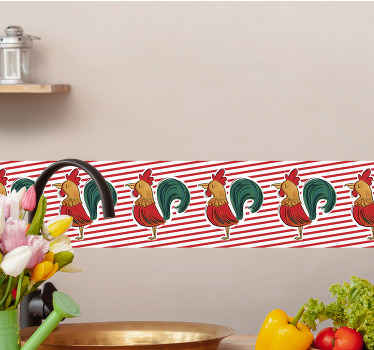 Autocolante azulejo Desenho de galo colorido original - TenStickers