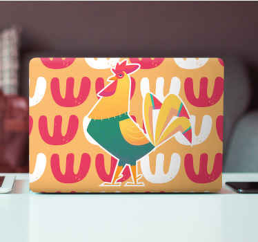 Vinilo para portátiles Ilustración de dibujos animados de gallo - TenVinilo