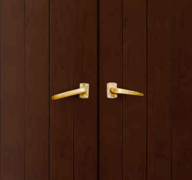 Nyers barna deszka mintás ajtómatrica - TenStickers