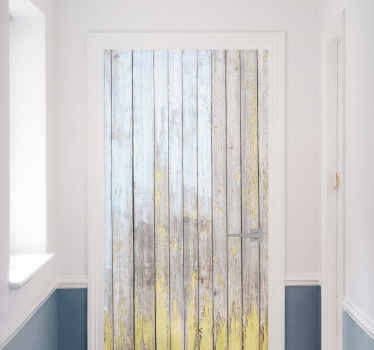 Beyaz kapı çıkartmasıyla boyanmış rustik plakalar - TenStickers