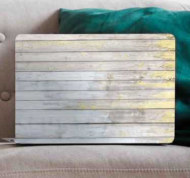 Laptop Sticker Rustikale dielen weiß lackiert - TenStickers