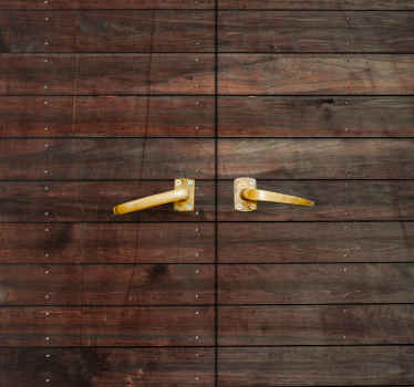 Vinilo para puerta Tablones verticales marrones con textura - TenVinilo