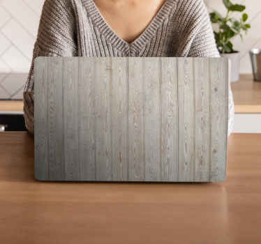 Vinilo para portátiles Tablones horizontales de color marrón clar - TenVinilo