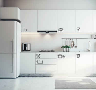 Muurstickers keuken icoon keukengerei - TenStickers