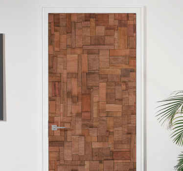 Organic Timber Motif door sticker - TenStickers
