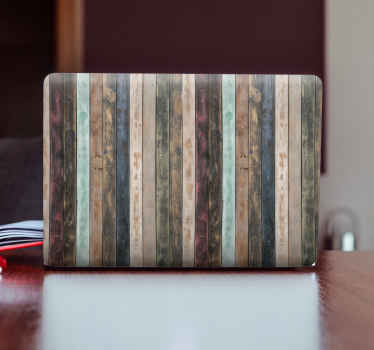 Színes festett függőleges deszkák laptop bőr - TenStickers