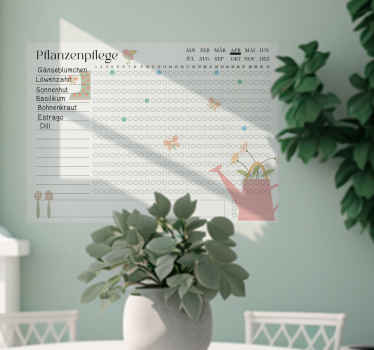 Wandtattoo Pflanzen Whiteboard Pflanzenpflege - TenStickers