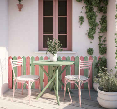 Wandaufkleber pastellfarbener Holzzaun - TenStickers