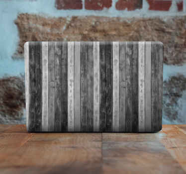 Vinilo para portátiles Tablones de madera gris rústico - TenVinilo
