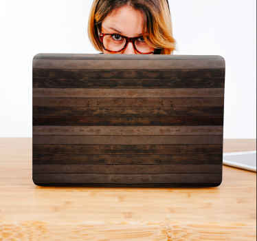 Brown horizontal planks laptop skins - TenStickers