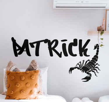 Personalisierter Aufkleber Einfarbiger skorpion mit graffiti-name - TenStickers