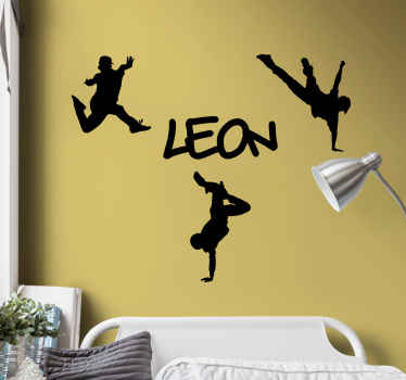 Wandtattoo Jugendzimmer Breakdance Posen personalisierbar - TenStickers