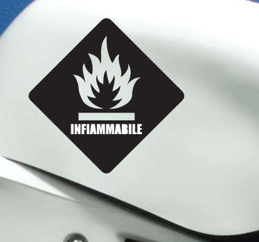 Sticker decorativo logo infiammabile 2 - TenStickers