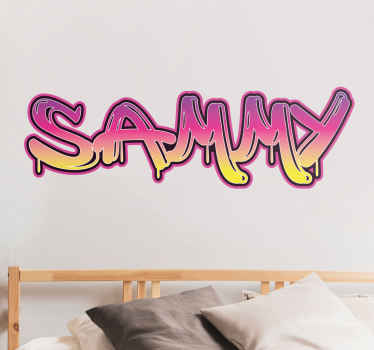 Sticker Personnalisé Texte de style graffiti rose et tellow - TenStickers