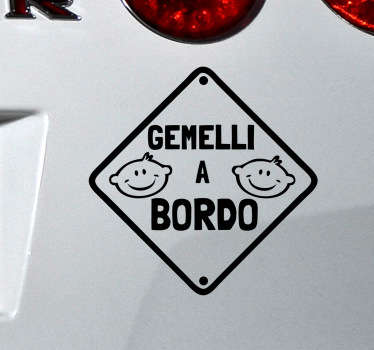 Sticker decorativo gemelli a bordo - TenStickers