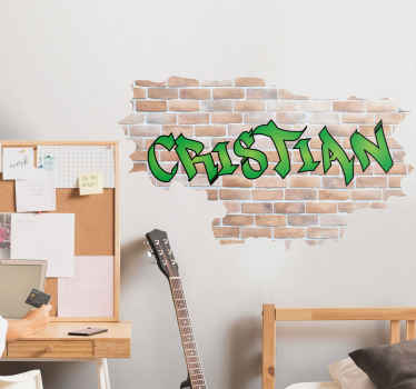 Broken effect with and graffitti name decal - TenStickers