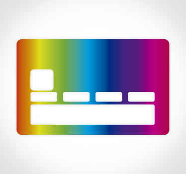 Rainbow design bank card sticker - TenStickers