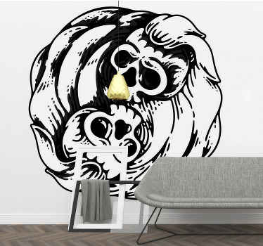Black and White Yin Yang wall decal - TenStickers