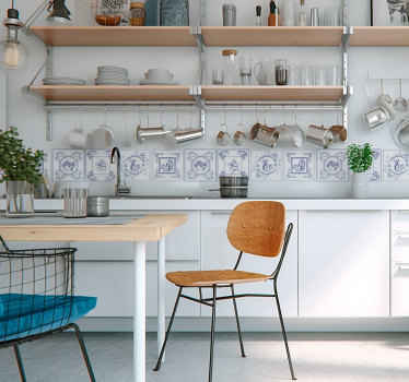 Sticker floral céramique belge - TenStickers