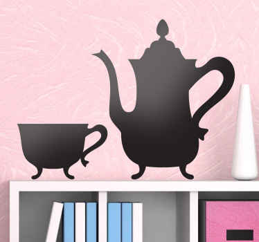 Vintage Teapot Wall Sticker - TenStickers