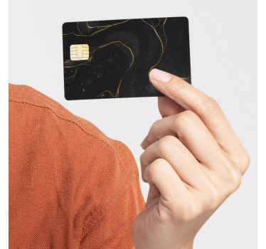 Vinilo tarjeta de crédito Mármol negro y dorado - TenVinilo