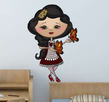 Kids Butterfly Girl Wall Sticker - TenStickers