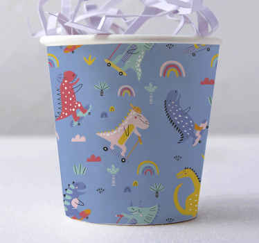 Linda vinilo de contenedor de dinosaurios skater - TenVinilo