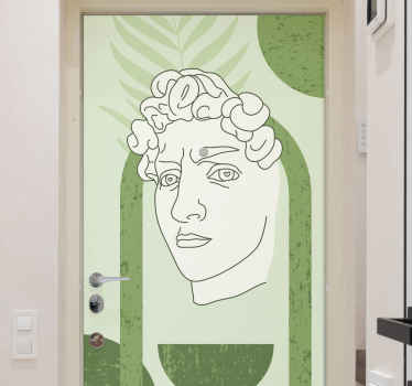 Naklejka na drzwi Antyczna rzeźba dawida w minimalistycznym stylu - TenStickers