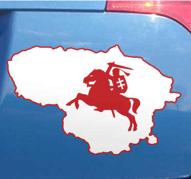 Vyčio logotipas lietuvos žemėlapyje automobilių lipdukas - „Tenstickers“