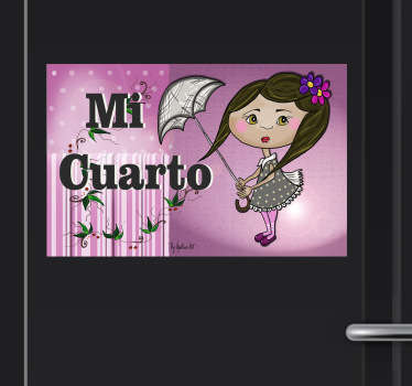 Vinilo infantil mi cuarto paraguas - TenVinilo