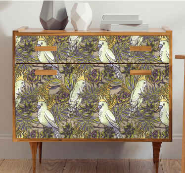 Amazonští papoušci skandinávský nábytkový obtisk - TenStickers