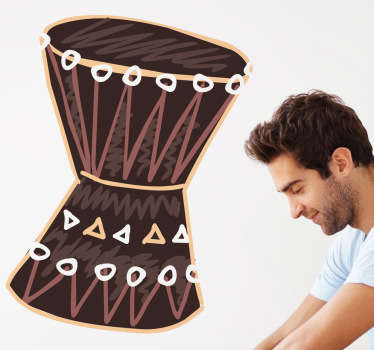 Adesivos de parede - desenho ilustração de um tambor africano. Ideal para decorar qualquer ambiente.