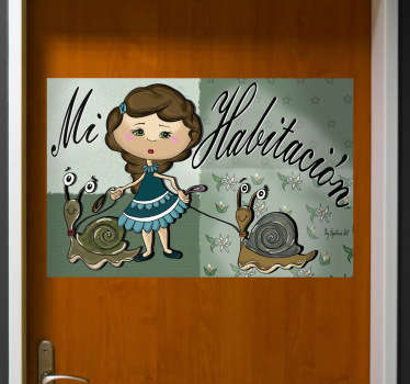 Naklejka dziecięca mój pokój i ślimaki - TenStickers