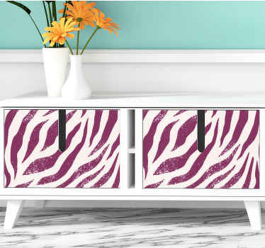 αυτοκόλλητο με μοβ μοτίβο επίπλων με μοτίβο ζέβρας - TenStickers